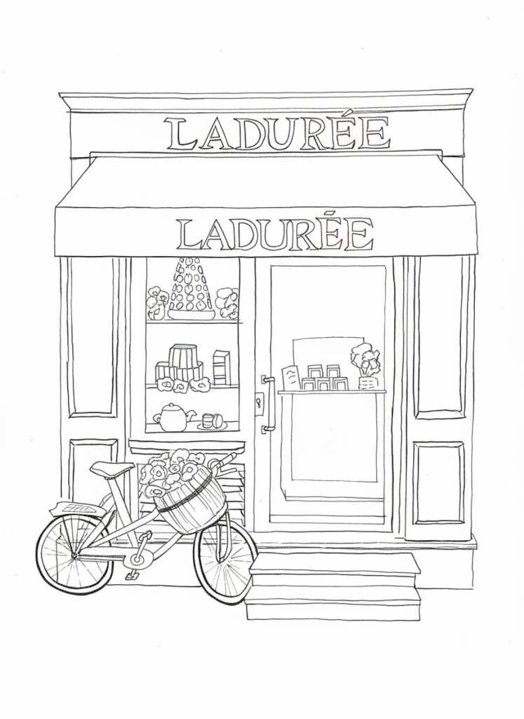 French Cafe Coloring Page