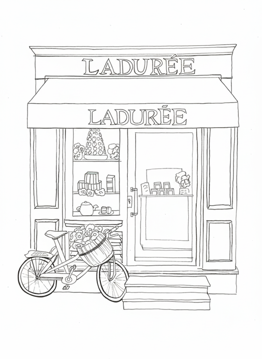 French Cafe Coloring Page
